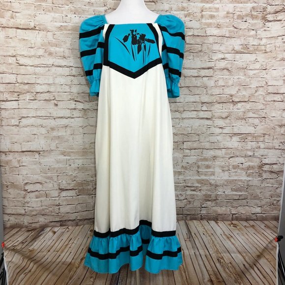 Christiana Designs Dresses & Skirts - Vintage Hawaiian Muumuu Dress Ruffles Sleeves L